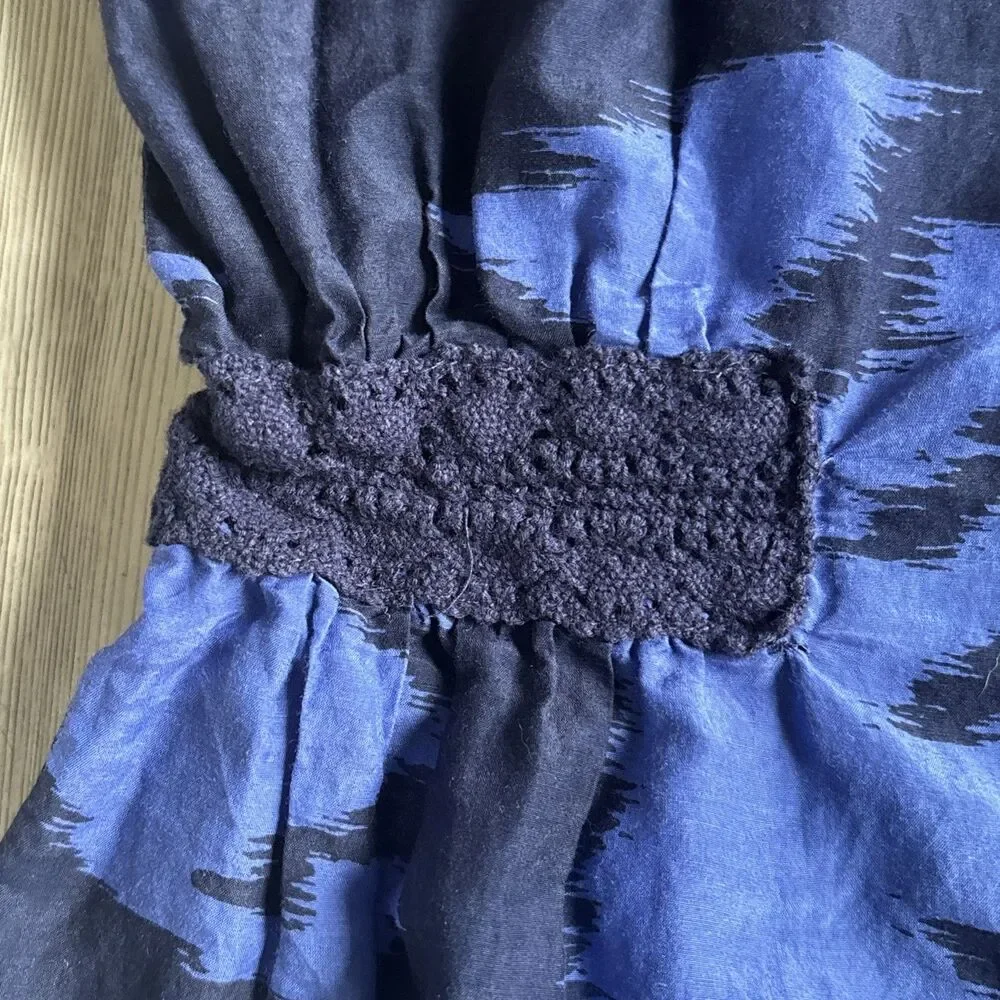 Banana Republic Sz 8 Silk Blend Navy Blue Dress Sleeveless Shift Dress - Picture 5 of 8